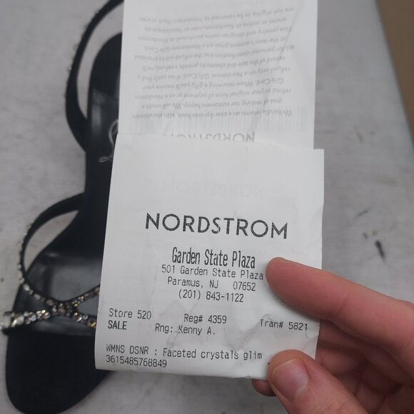 Christian Louboutin Emilie Strass Black Jewel Slingback Heel Sandal - Picture 2 of 13